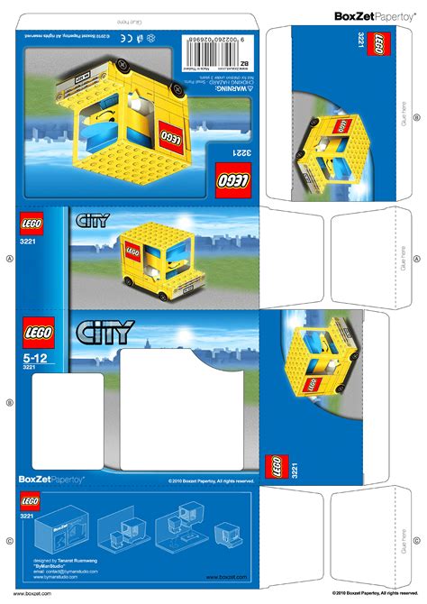 PaperToy Lego Truck BoxZet Manualidades de papel para niños Coche de cartón Manualidades