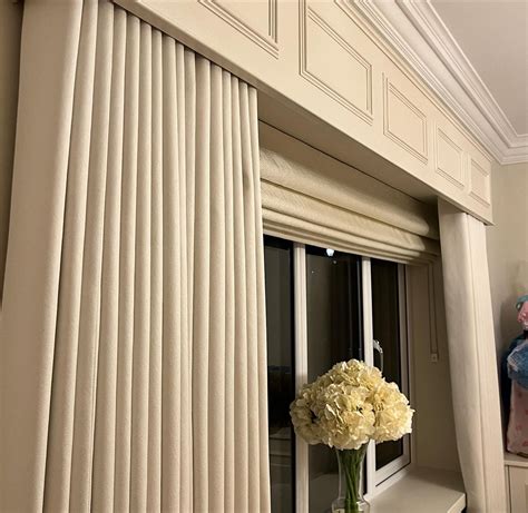 Panelled Pelmet With Wave Curtains And Romanblind In 2023 Wave Curtains