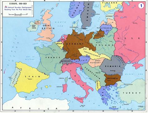 Post Great War Map Of Europe Europe Map Map Europe