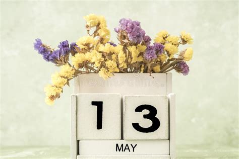 Cube Calendar For May On Green With Copy Space Stock Image Image Of