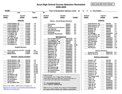 14 High School Graduation Worksheet