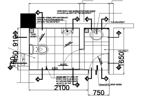 Simple House Toilet Layout Plan And Installation Cad Drawing Details