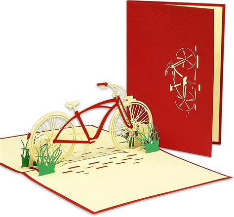 Pop Up 3d Karte Geburtstagskarten 3d Klappkarte Fahrrad Rot Pop
