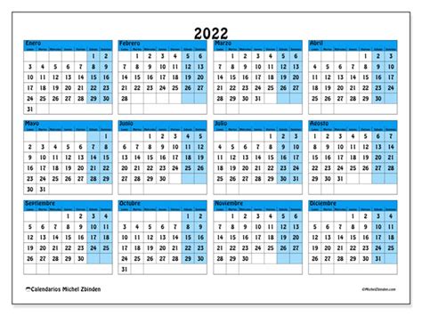 Calendarios 2022 Para Imprimir Michel Zbinden Es