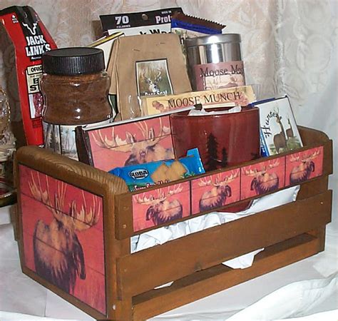 Maybe you would like to learn more about one of these? Moose Wood Crate Gift Basket Fun Food Unique Hunters ...