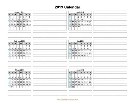 Free Six Month Calendar Template Example Calendar Printable