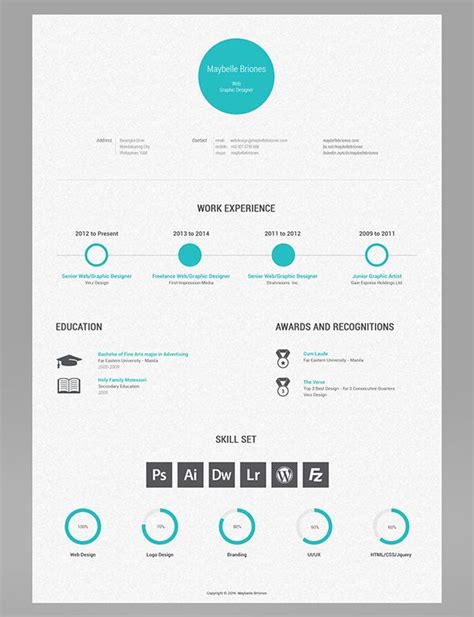 Clean Simple Awesome Resume Design By Maybelle Briones Via Behance