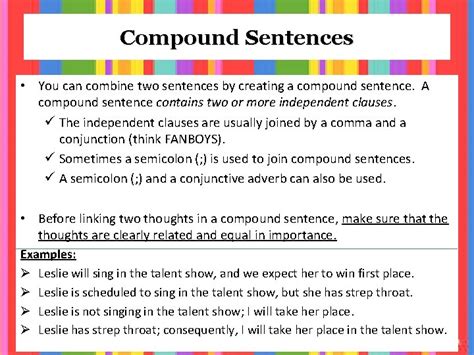 10 Examples Of Compound Sentences Using Fanboys