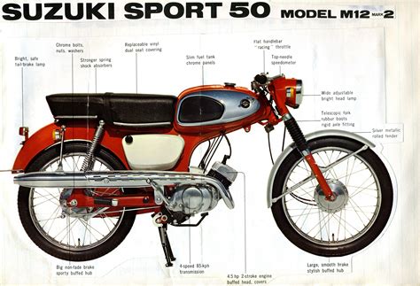 Suzuki M12 50cc Sport Brochure Suzuki Motorcycle Suzuki Classic