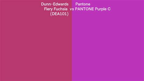 Dunn Edwards Fiery Fuchsia Dea101 Vs Pantone Purple C Side By Side