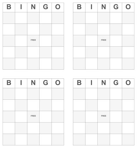 Printable Blank Bingo Card Template Printable Free Templates