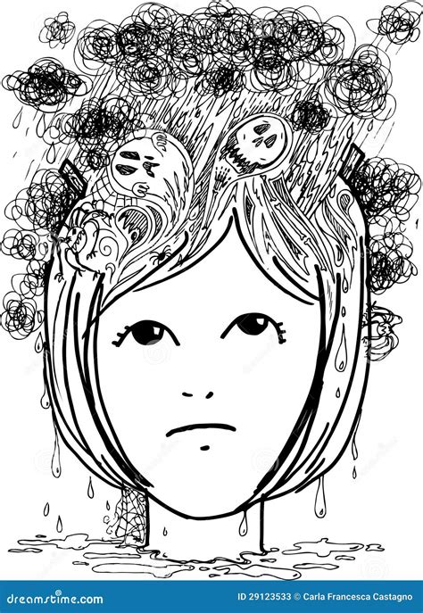 Depression Boy Doodles Heartbreak Doodle Sad Boy Color Cartoon Vector