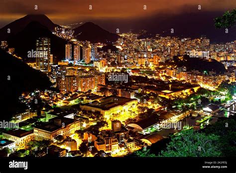 Night View Of Rio De Janeiro Stock Photo Alamy