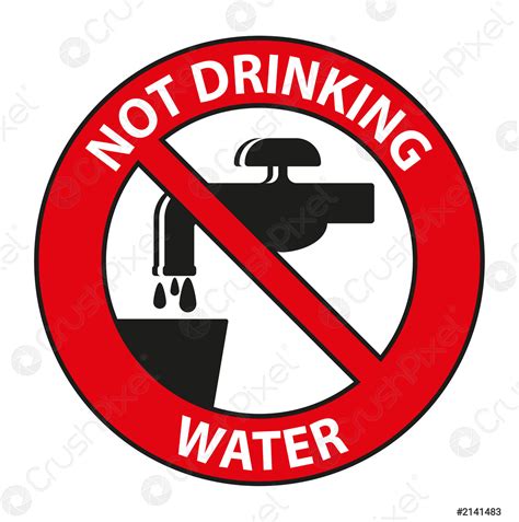 Not Drinking Water Symbol Sign Isolated On White Background Stock