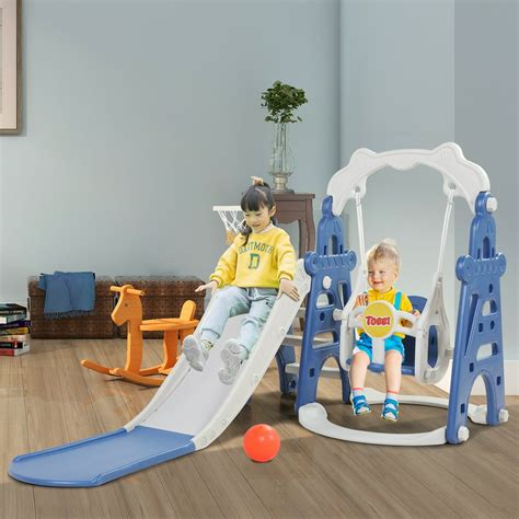Tobbi 4 In 1 Slide And Swing Set For Toddlers Indoor Outdoor Slide
