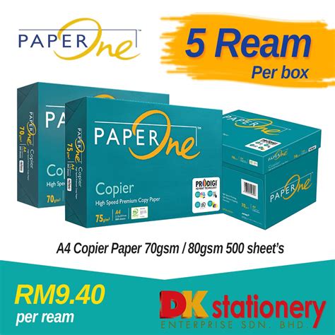 Paper One A4 75gsm 70gsm Copier Paper 500s 5reams Shopee Malaysia