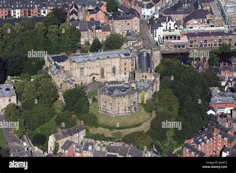 Aerial View Of Durham Castle Part Of Durham University Uk Stock