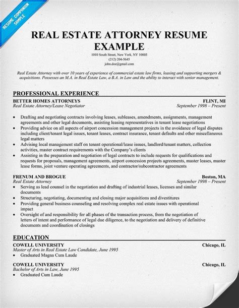real estate attorney resume  architect resume