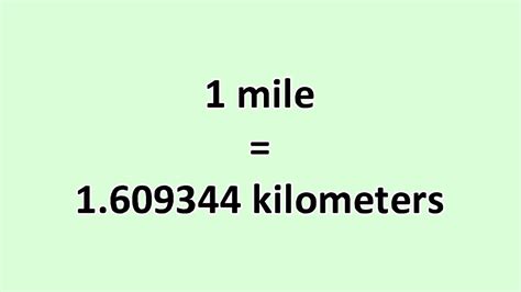 Convert Mile To Kilometer Excelnotes