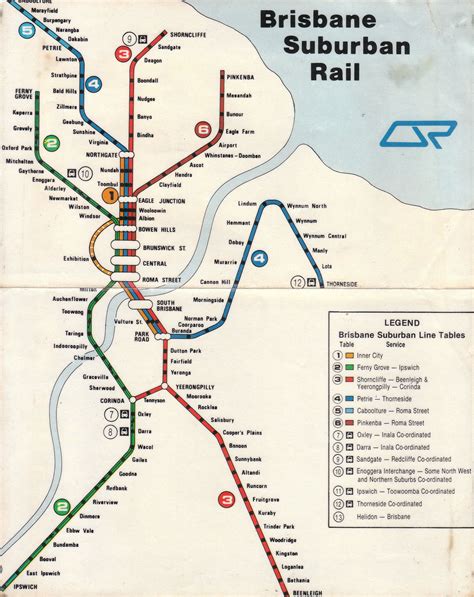 A Map Of The Brisbane Suburban Rail Network Ca1979 Train Map