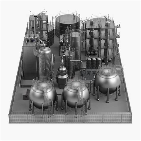 3d Model Large Oil Refinery