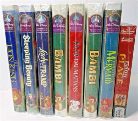 Lot Of 8 Sealed Walt Disney Vhs Tapes Clamshell Case Masterpiece