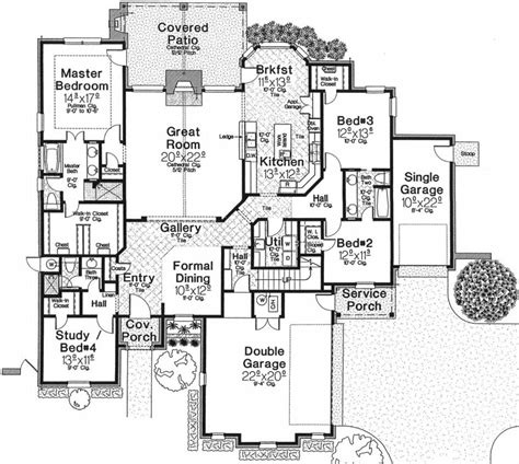 European Style House Plan 4 Beds 3 Baths 2573 Sqft Plan 310 667