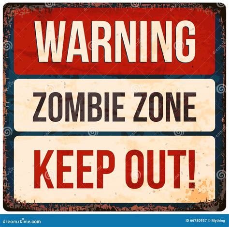 Halloween Warning Sign Beware Of Zombies Vector Illustration Eps10