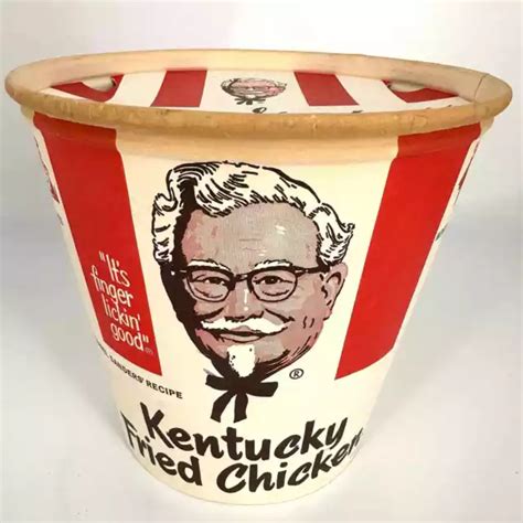 Vintage Kentucky Fried Chicken Kfc Bucket With Lid Unused