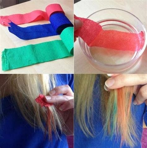 More images for how to dye hair with tissue paper » Diy die your hair with tissue paper | Kids | Pinterest ...