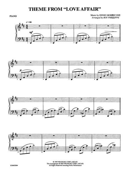 Love Affair Theme From Piano Accompaniment By Ennio Morricone 1928 Digital Sheet Music