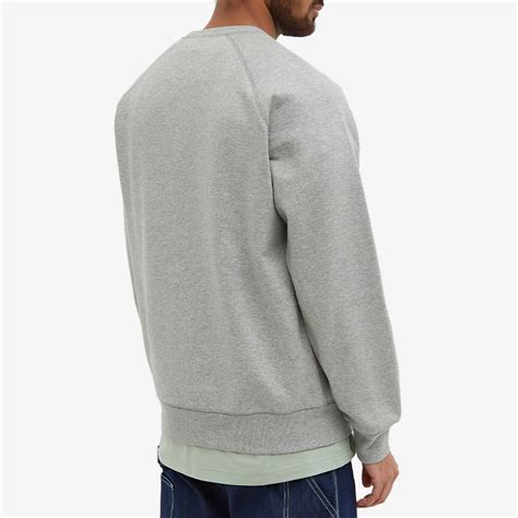 Carhartt Wip Chase Sweat Grey Heather And Gold End