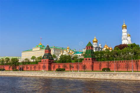 Ensemble Of The Moscow Kremlin And Moskva River Stock Image Image Of
