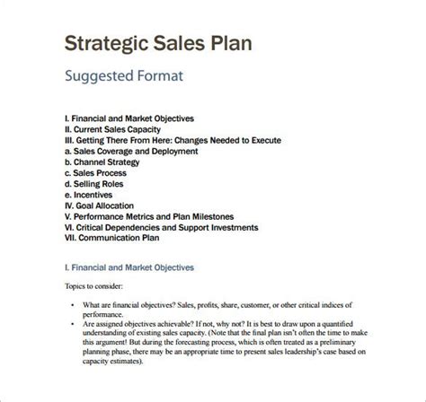Sales Plan Template 30 Free Sample Example Format Free And Premium