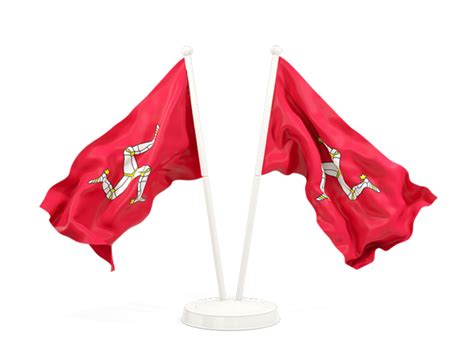 Two Waving Flags Illustration Of Flag Of Isle Of Man