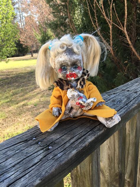 Blonde Zombie Dollaltered Plastic Doll Zombifiedundead Etsy Scary Halloween Decorations