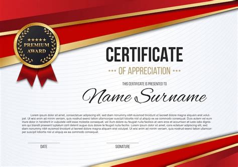 Certificate Appreciation Vector Premium Download