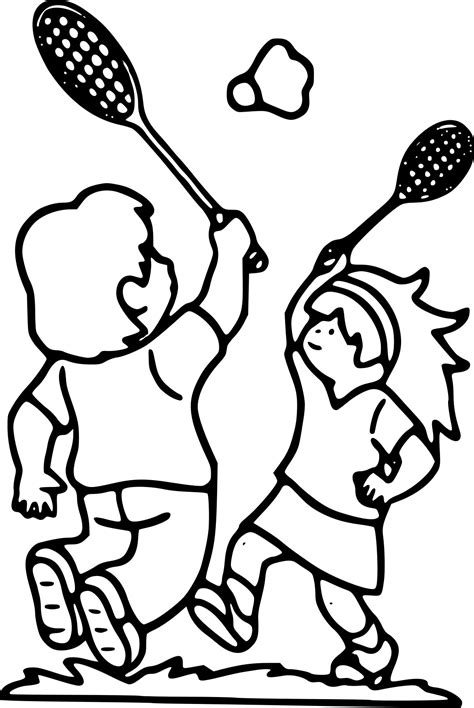 Coloriage Badminton dessin gratuit à imprimer
