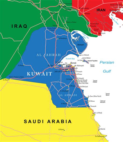 Maps Of Kuwait Detailed Map Of Kuwait In English Tour