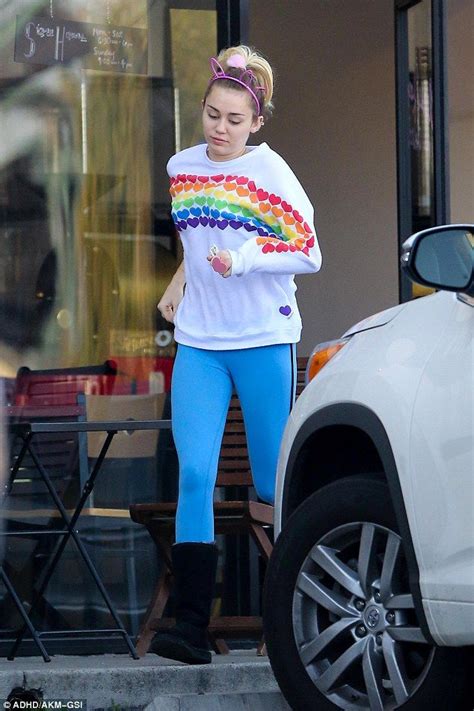Miley Cyrus Puts On A Colourful Display As She Steps Out Make Up Free