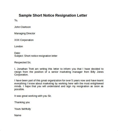Month Notice Resignation Letter Samples Common Mistakes Everyone Makes In Month Notice