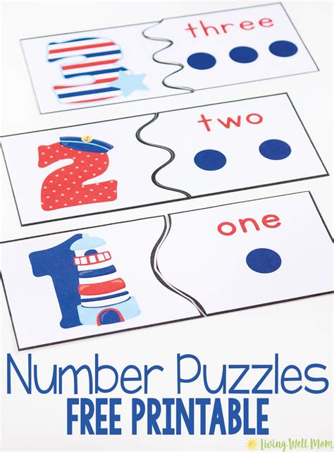 Number Recognition Puzzles Free Printables