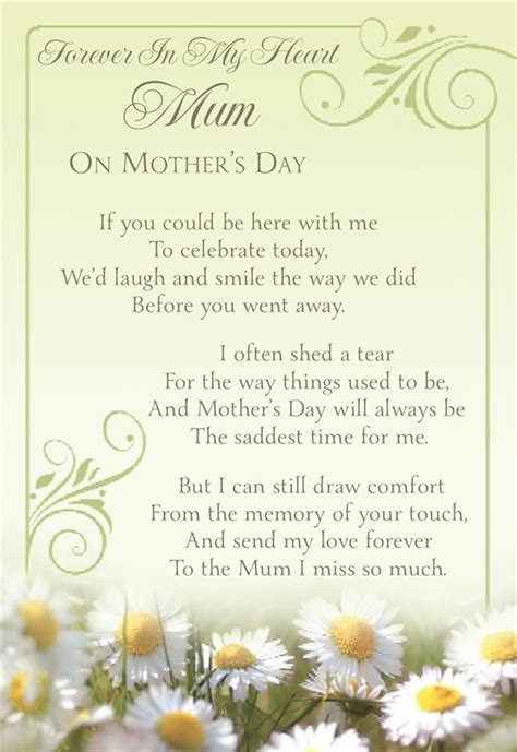Mothers Day Graveside Bereavement Memorial Cards Variety Mom In Heaven Mothers Day Poems