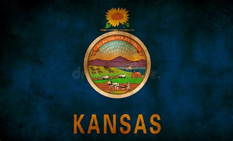 Grunge Kansas State Flag Kansas Flag Background Grunge Texture Stock