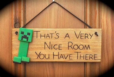 Minecraft Creeper Inspired Wooden Door Plaque Sign Great T For A