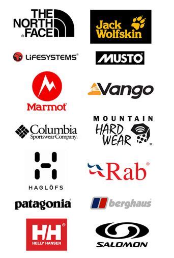 Outdoor Wear Brands Logos