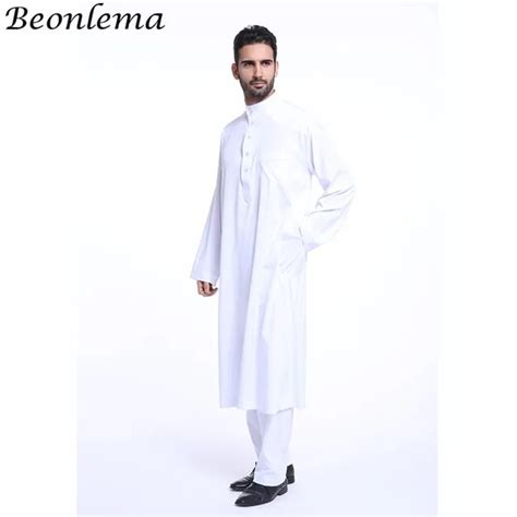 Beonlema Moroccan Kaftan Men Muslim Dress Pieces Abaya Set Formal