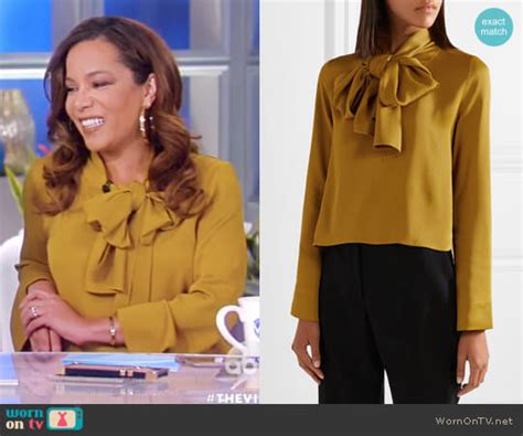Wornontv Sunnys Yellow Long Sleeve Pussy Bow Top On The View Sunny