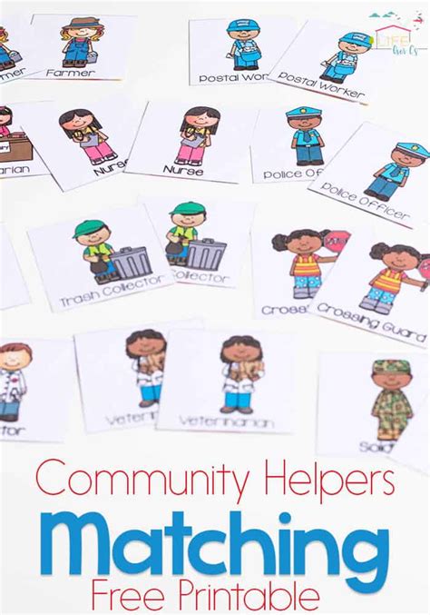 Build on key social skills by adding in small discussions on empathy, kindness and compassion. Community Helpers Matching Game for Preschoolers - Life ...