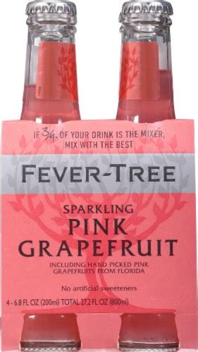 Fever Tree Sparkling Pink Grapefruit Mixer 4 Bottles 68 Fl Oz Qfc